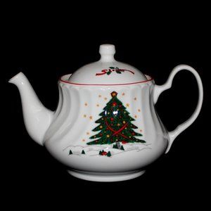 Kopin Christmas Pleasure Teapot | Vintage Christmas Tea Pot